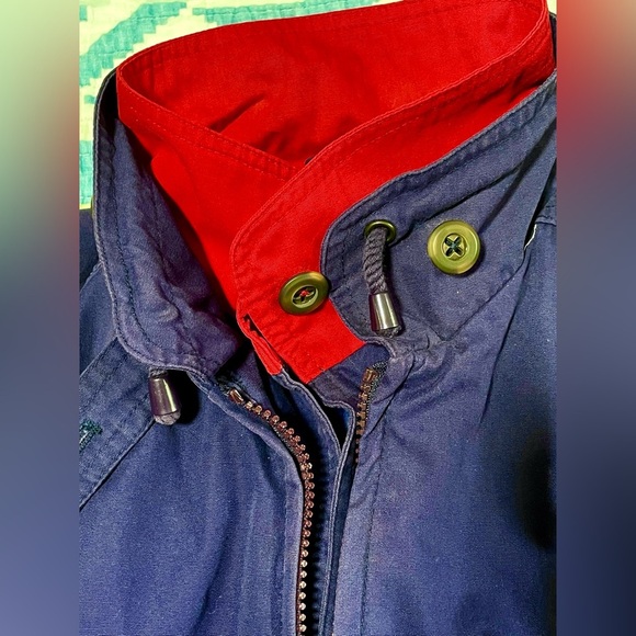 Vintage London Fog Limited Edition Colorblock Windbreaker Navy Red M-XS W-S - Picture 4 of 11